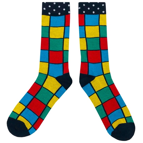 NWOT Men’s Socks, Multicolor Checkerboard, L - Picture 3 of 4